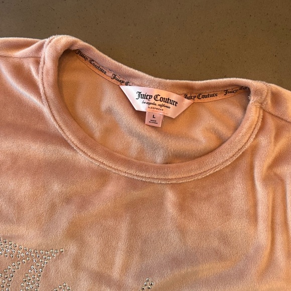 Juicy Couture Blush Pink Velour Set with Rhinestones- lounge or pajama set - Picture 5 of 9